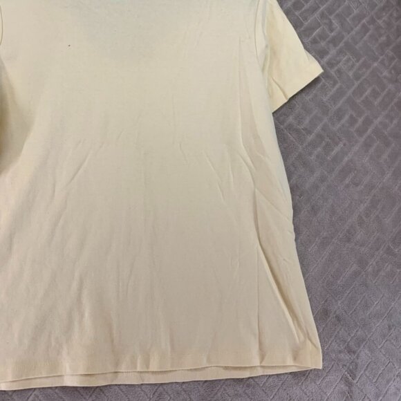 Avenue Womans 14/16 Top T Shirt Light Yellow Beaded Short Sleeve V Neck - Picture 12 of 12
